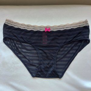 Betsey Johnson Intimates Striped Sheer Panty, Size S, NWOT